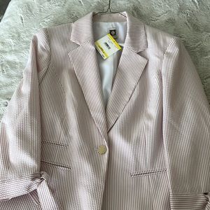 NWT brand new Anne Klein blazer (pink and white pinstripes)